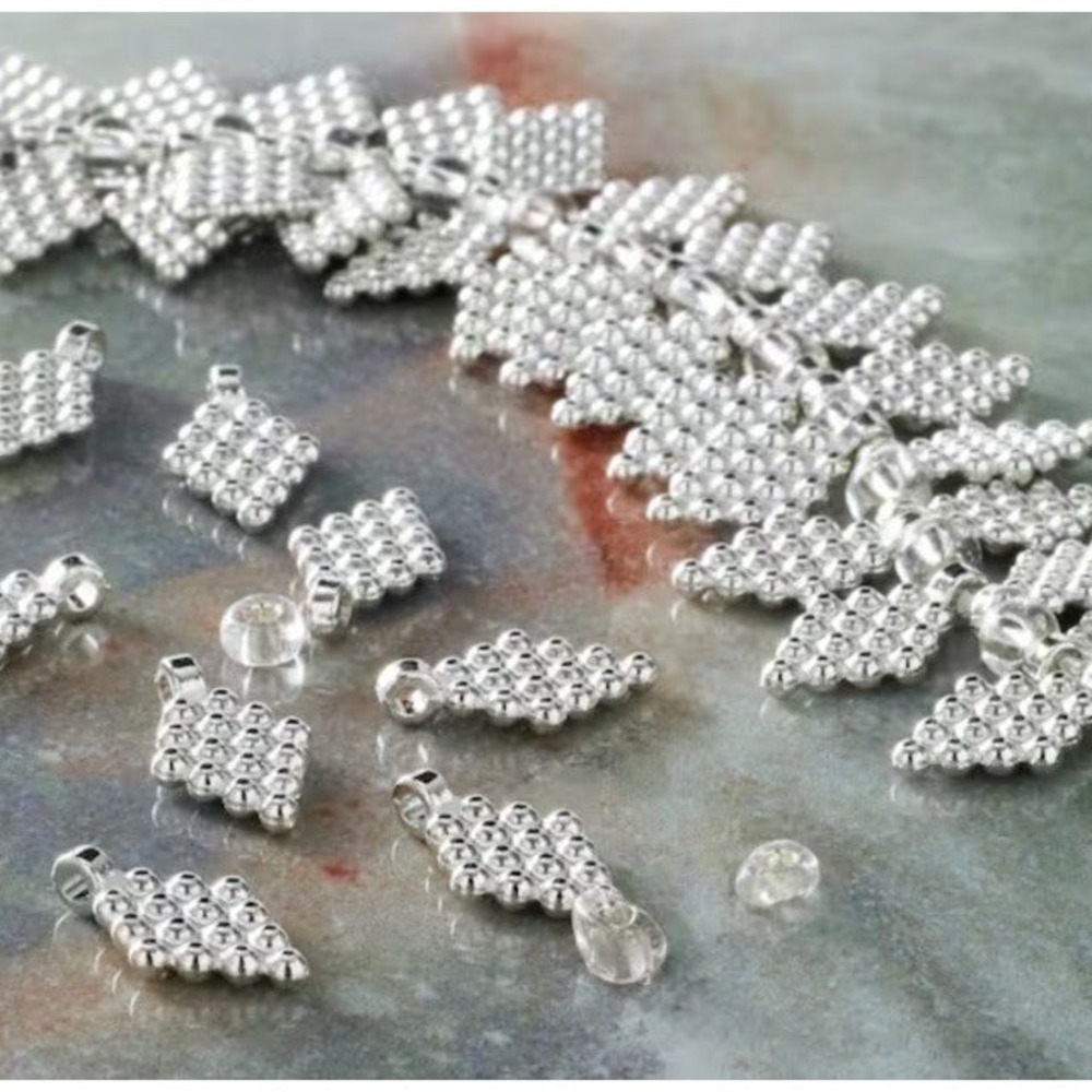 Metal Diamond Shaped Beads, 14mm By Bead Landing™ Silver Bracelet Jewelry DIY